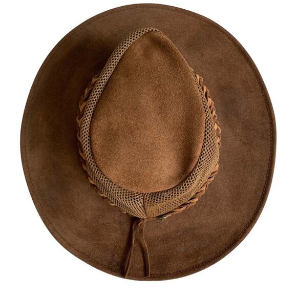 Henschel Brown Suede Mesh Outback Aussie Breezer Hat X Large Crushable/Packable - Picture 3 of 6